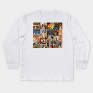 vintage 70s aesthetic collage Kids Long Sleeve T-Shirt